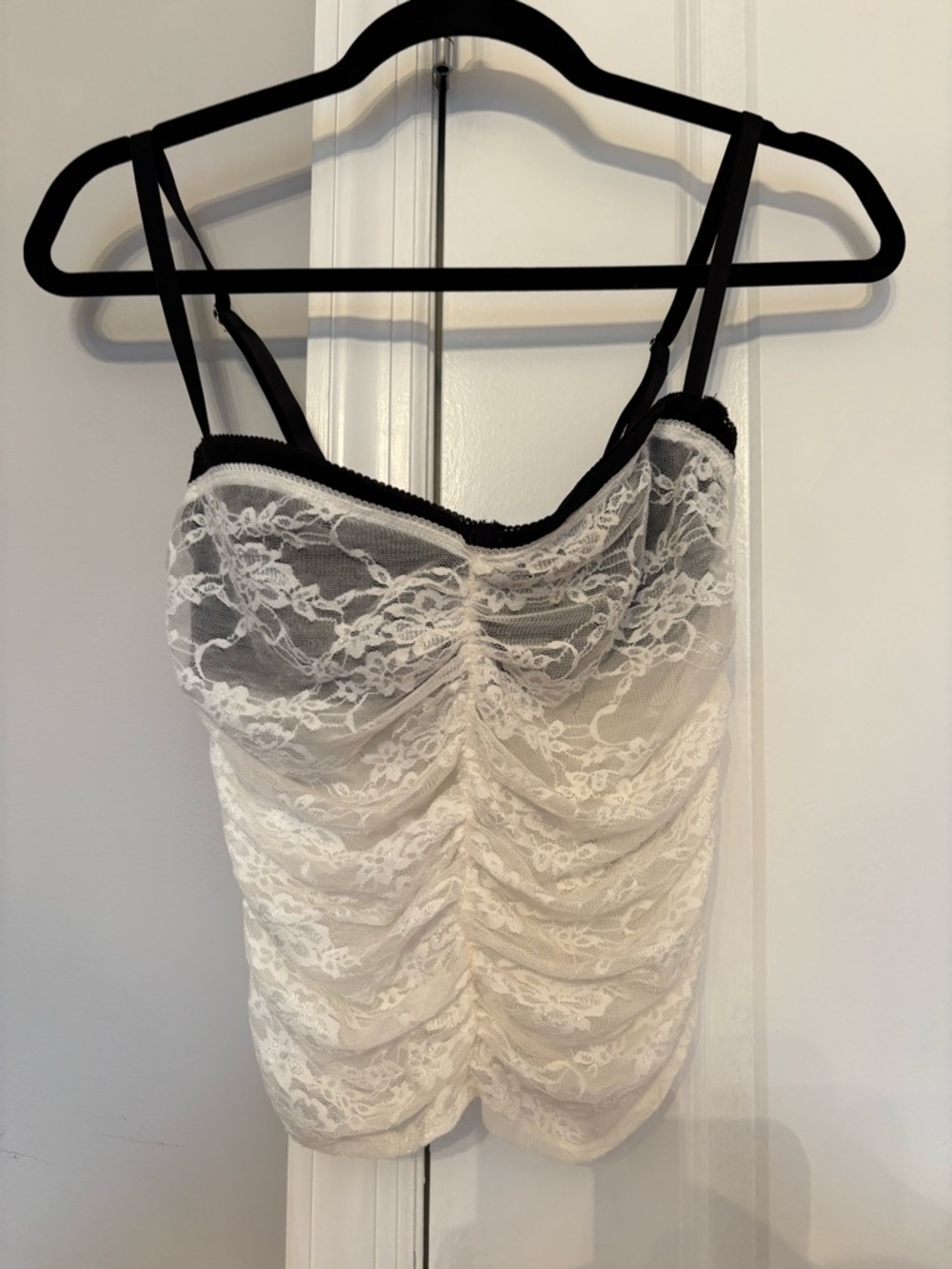 Edikted Black and White Lace Cami Size M
